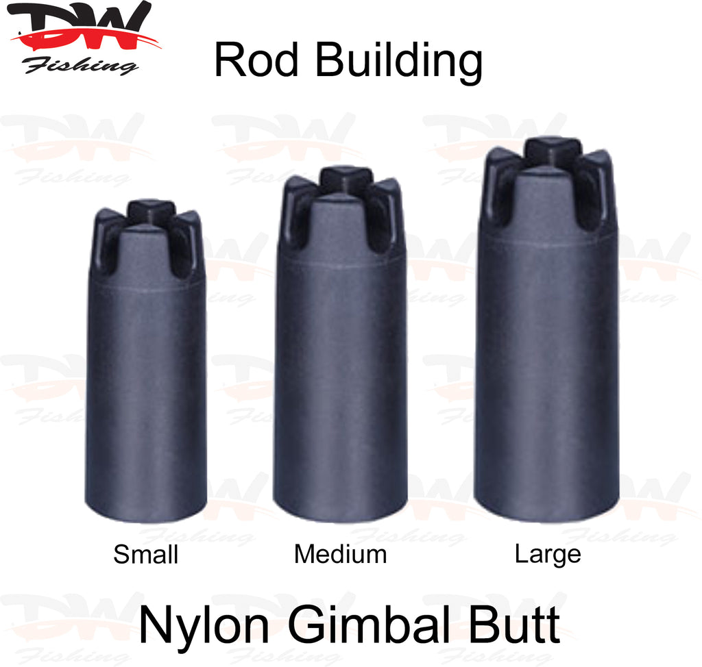 Rod Building Component Nylon Gimbal Butt with Matt Finish collection of 3 sizes