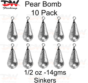 Pear bomb reef sinker 1/2oz-14gms 10 pack