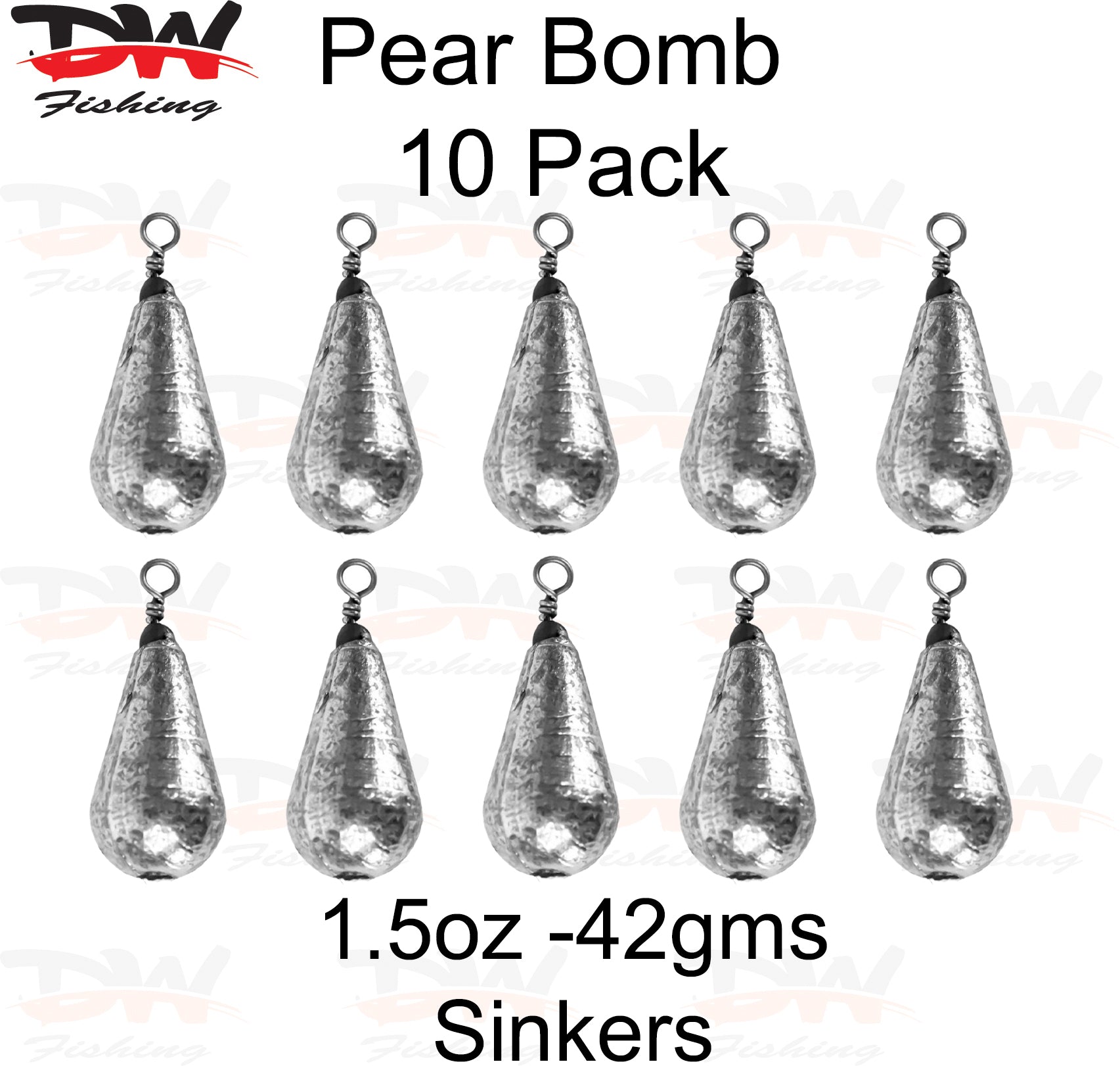 Pear bomb reef sinker 1 1/2oz-42gms 10 pack