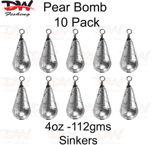 Pear bomb reef sinker 4oz-112gms 10 pack