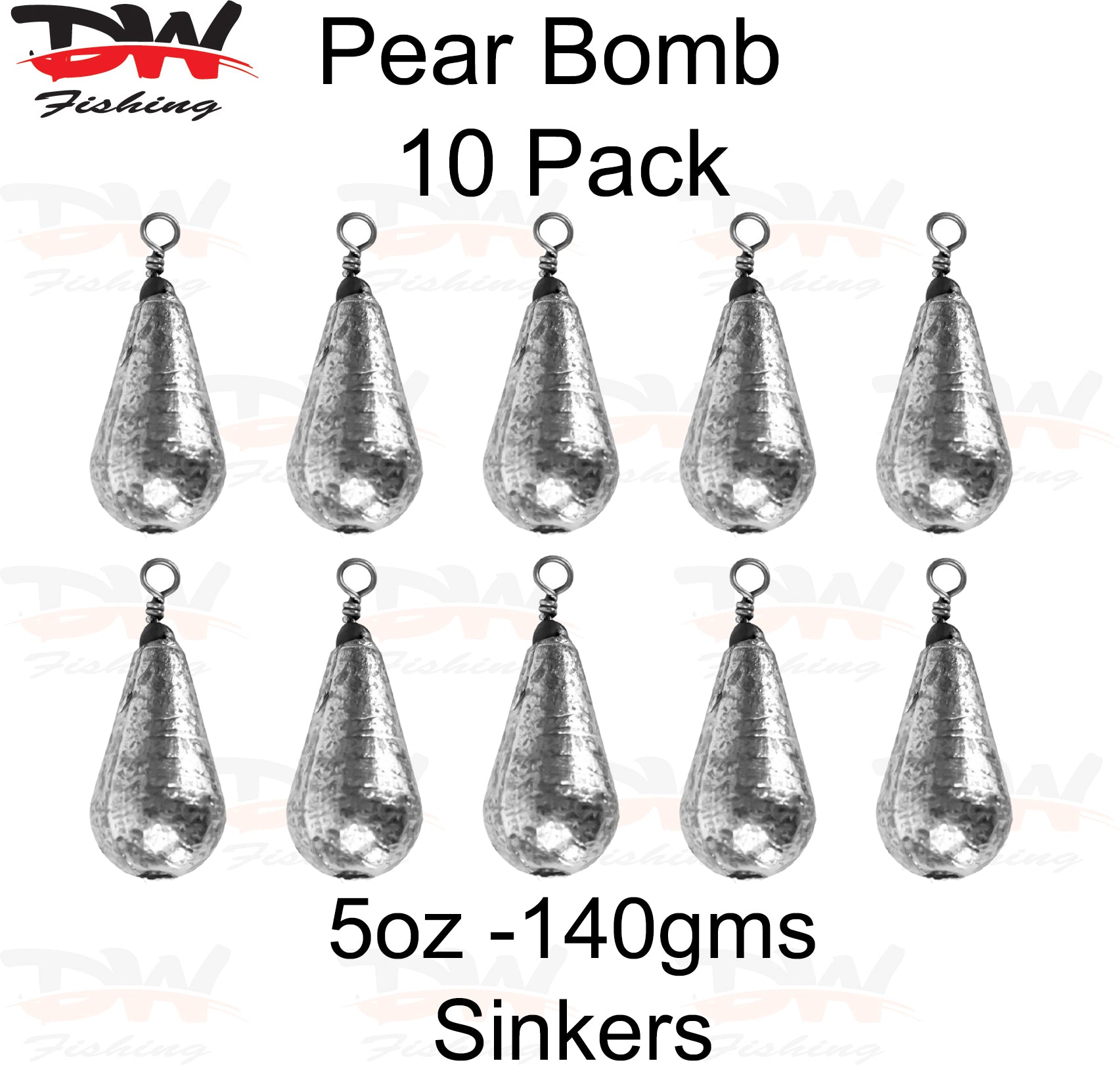 Pear bomb reef sinker 5oz-140gms 10 pack