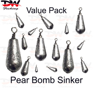 DW Fishing Pear Bomb Sinkers Value pack