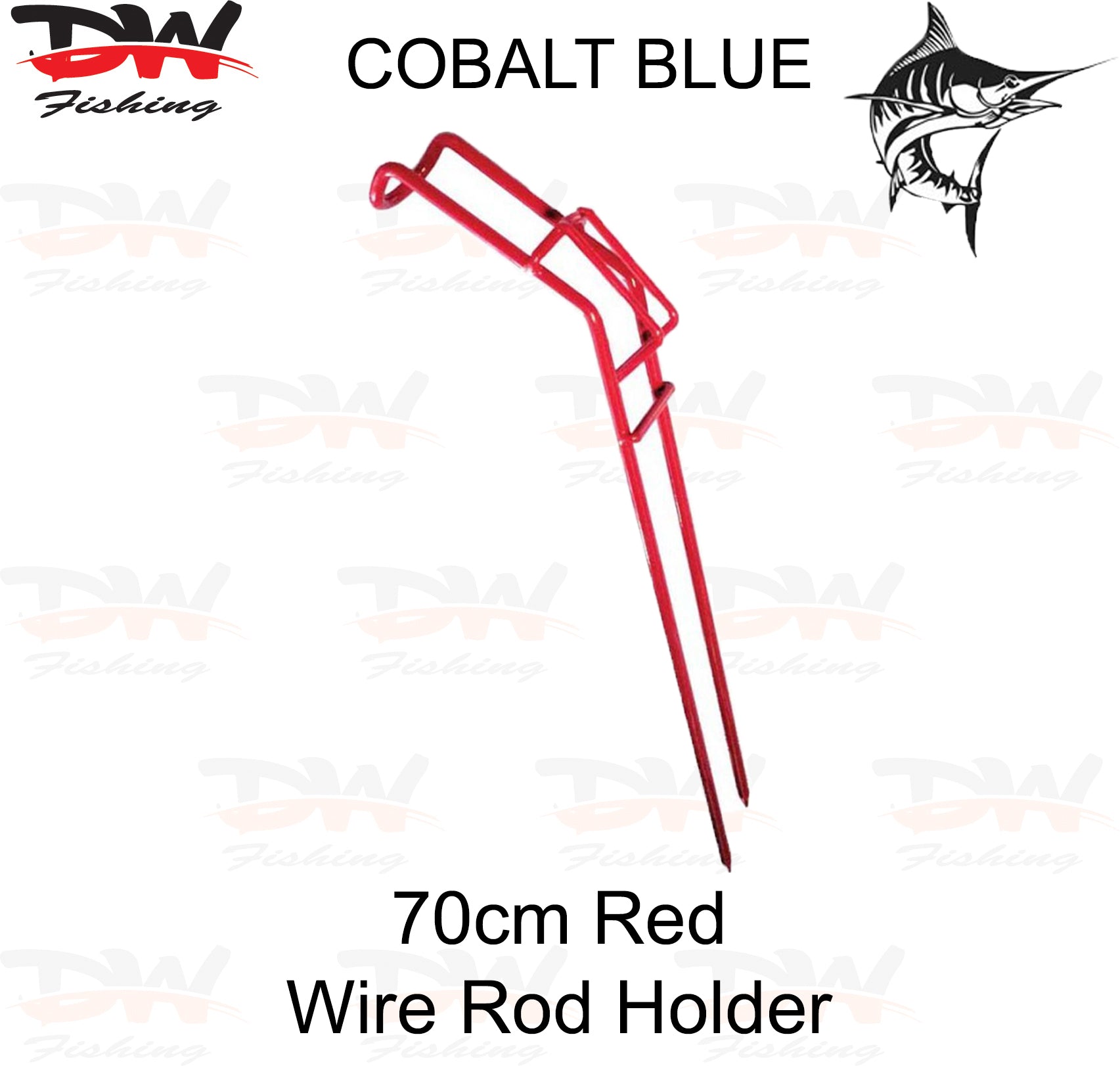 Cobalt Blue Wire Fishing Rod Holder | Bank Fishing Rod Holder 40cm or 70cm  Red