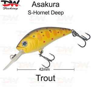 Asakura S-Hornet 4DR-Suspending lure colour trout