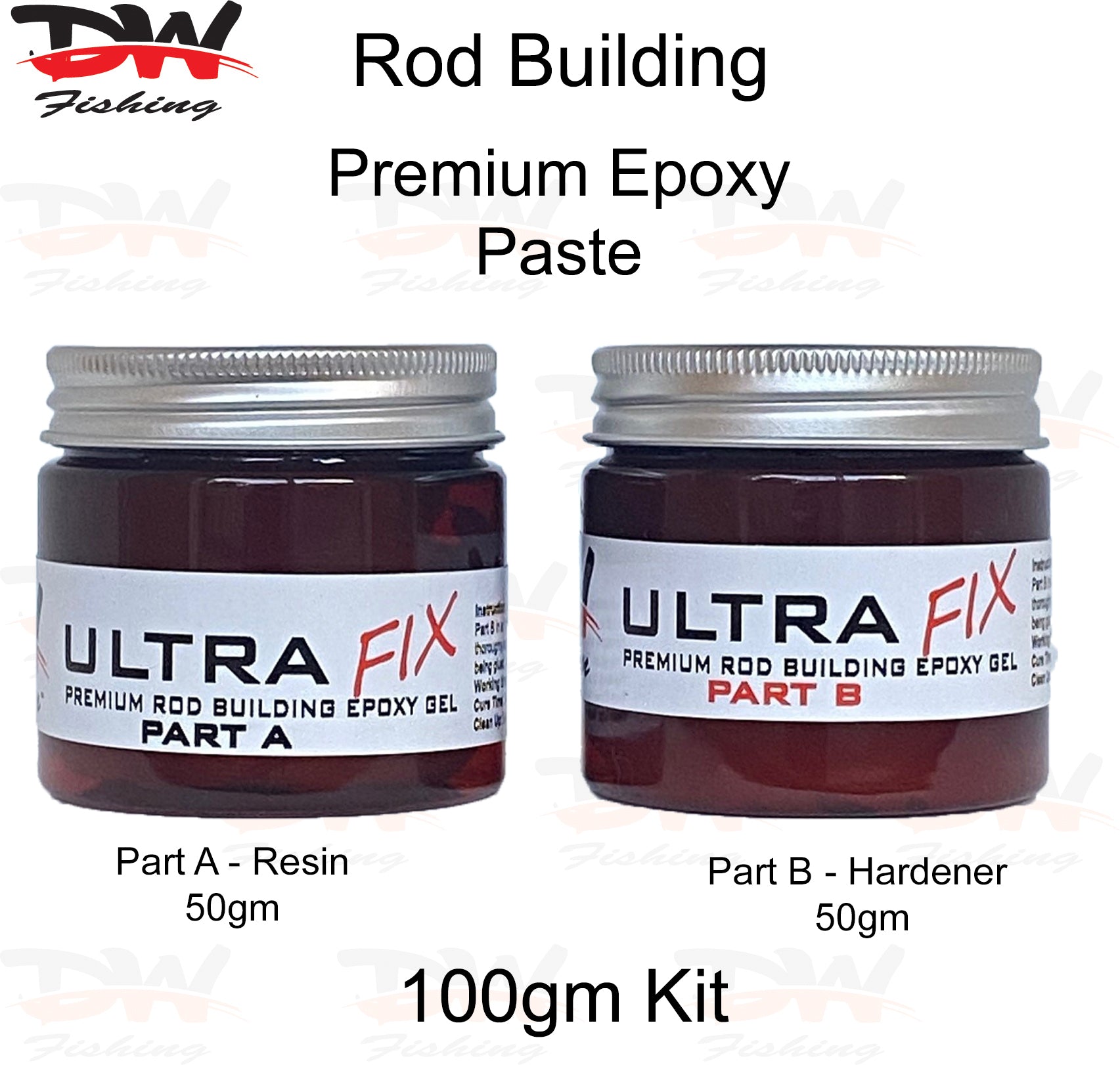 Ultra Fix premium rod building epoxy paste gel 100gm kit 2 part epoxy paste for fishing rod building