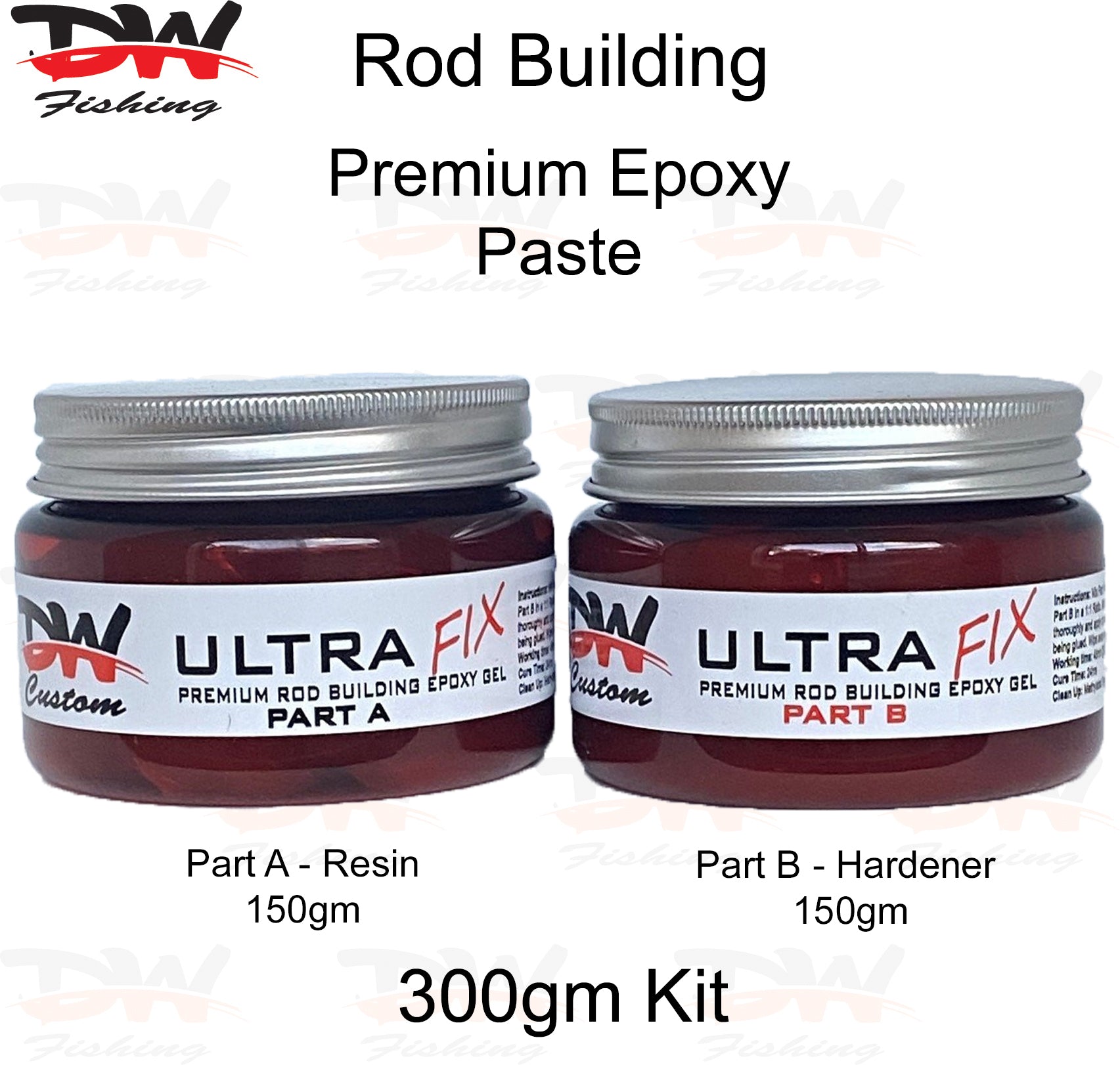 Ultra Fix premium rod building epoxy paste gel 300gm kit 2 part epoxy paste for fishing rod building