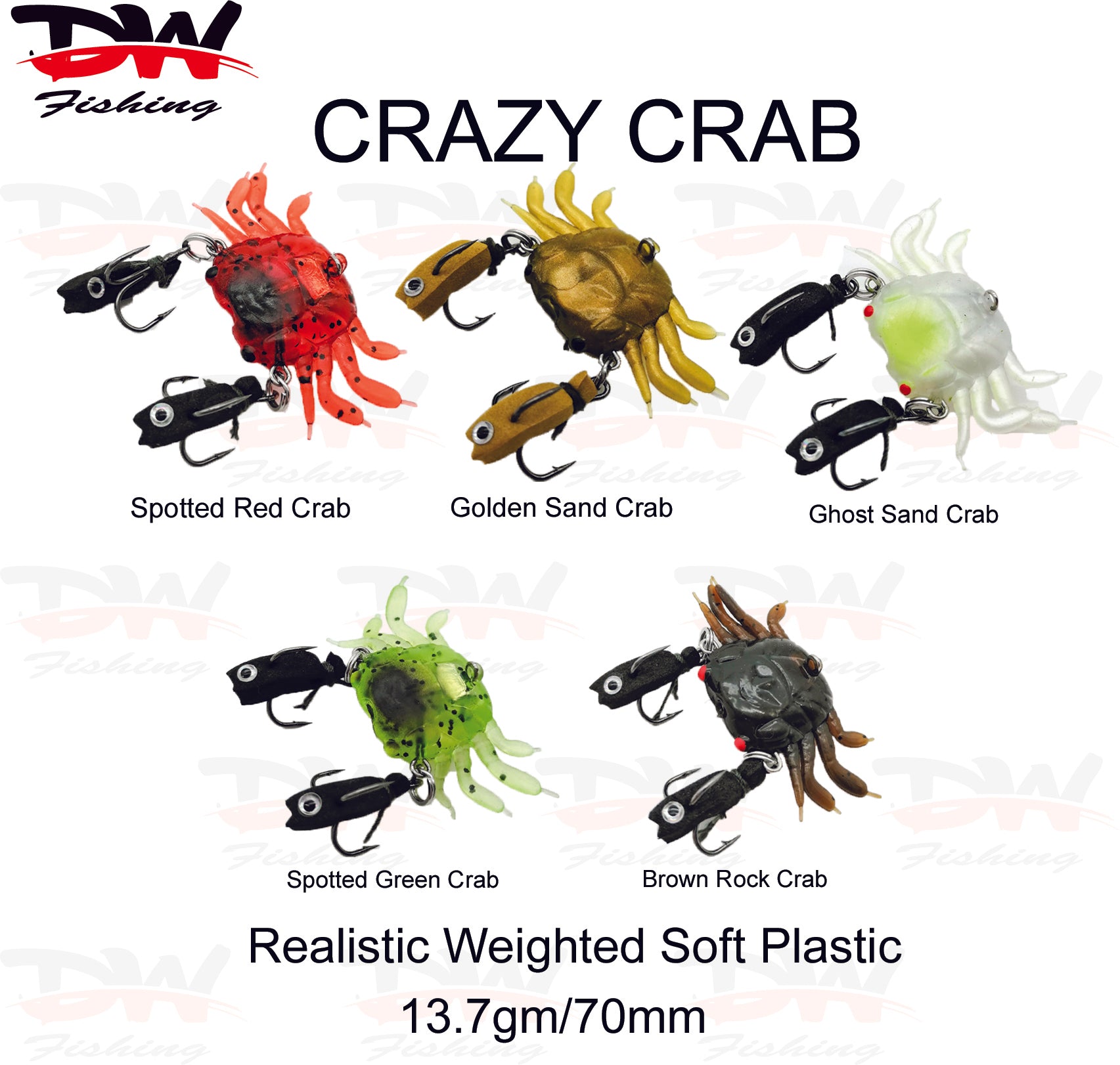 Soft Plastic Crazy Crab 70mm Lure Imitation crab collection