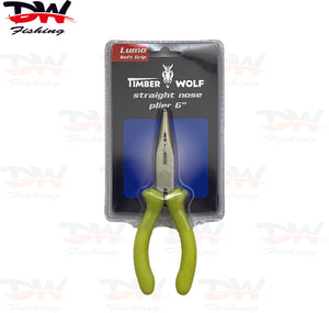 Timber Wolf 6" Stainless Steel Straight Nose Plier, Lumo Grip