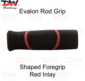 EVA Evalon Foregrip, Black and Colour Inlay Shaped Rod Grip - Length 4"