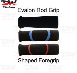 EVA Evalon Foregrip, Black and Colour Inlay Shaped Rod Grip - Length 4"